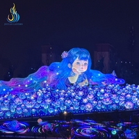Lanterne LED géante 3D personnalisée en forme de fille anime, étanche, en soie, pour la décoration des festivals chinois en extérieur et parcs