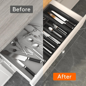 Wholesale Adjustable Silverware <b>Drawer</b> Organizer with Dividers Flatware Tableware Expandable Utensil Tray for Spoons Forks - Product Image 5
