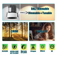 12W Dali DT6 DT8 Dimmable Tunable Spot LED Plafonnier Réglable Encastré Cob Anti-Glare Encastré Downlight