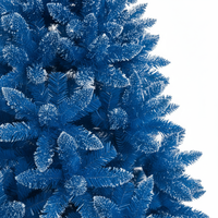 Blauer Beflockter Künstlicher Weihnachtsbaum PVC Schneebedeckter Festtags-Dekorationsbaum Moderner Luxusbaum für Innenbereich