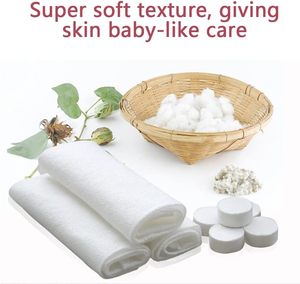 Serviette de compression jetable personnalisée en viscose non tissée hypoallergénique 22x20cm blanche pour nettoyer la peau, lingettes sèches 100% biodégradables - Product Image 3