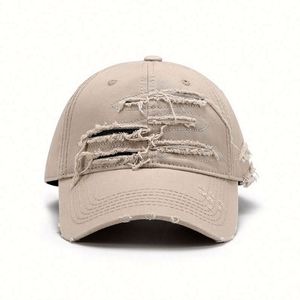 Casquette de baseball déchirée personnalisable avec logo brodé 3D, nouvelle collection, pour femmes et hommes, tendance, effet usé - Product Image 1