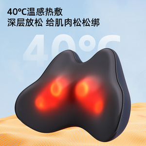 Massage Pillow A3 Rechargeable Lumbar Back Neck Massager With Kneading Heat Therapy Blue Brown - Product Image 3