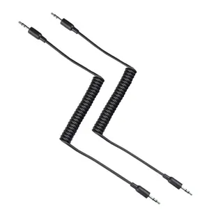 3 hilos 1,5 m macho hembra de 3,5mm cable espiral