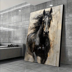 Phòng khách tường trang trí nội thất màu đen ngựa mô-đun hình ảnh bức tranh nghệ thuật bức Tranh động vật vải nghệ thuật in - Product Image 2