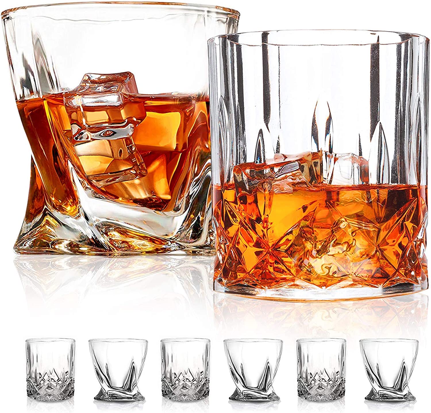 11oz Old Fashioned Crystal Whiskey Rocks Glasses 10 OZ Glasses Tumblers