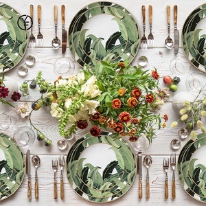 Assiettes commémoratives en céramique pour anniversaire, services de vaisselle de luxe pour 6 personnes, ensemble de dîner de table - Product Image 6