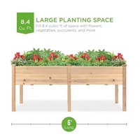 Bacs de plantation surélevés pour plantes d'extérieur, jardinières en bois d'extérieur avec pieds et tableau noir DIY pour légumes, fleurs et herbes