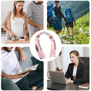 2026 New Arrivals Foldable Plastic Wearable Neck Fan English Display Rechargeable USB Portable <b>Cooling</b> Fan for Outdoor Use Best - Product Image 6