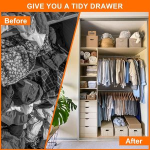 Custom 4 Pack Foldable Underwear Organizers Wardrobe Closet Drawer Divides Set Fabric <b>Storage</b> <b>Boxes</b> for Bras Socks Ties - Product Image 4