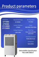 Déshumidificateur d'air commercial portable à drainage continu à commande automatique pour usines/ateliers/entrepôts/supermarchés
