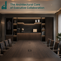 Mueble de Oficina Ejecutivo Modular, Gabinete Decorativo con Paneles Acanalados, Archivador para Oficina de Director Ejecutivo, Vestíbulo Empresarial, Decoración de Empresas