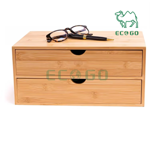 Organisateur de tiroirs multifonctions Boîte de rangement en bambou pour la maison Bureau moderne Rangement de table en bois - Product Image 2