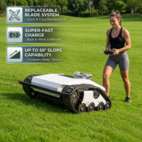 Tondeuse à gazon électrique télécommandée durable, batterie lithium-ion haute puissance, tondeuse à gazon télécommandée de qualité industrielle