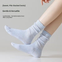 Chaussettes décontractées mi-mollet sans couture pour femmes en coton peigné à pois, froncées à la cheville, absorbantes, respirantes, sans coutures, minimalistes