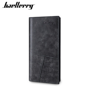 กระเป๋าสตางค์ใบยาวสำหรับผู้ชายแบรนด์ Baellerry หนังเย็บต่อกันหลายสี มีช่องใส่บัตรหลายช่อง ช่องใส่เหรียญแบบมีซิป เหมาะสำหรับใช้ในชีวิตประจำวัน - Product Image 5
