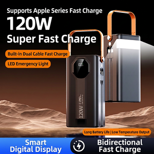 สถานีไฟฟ้าพกพา 120W แบตเตอรี่ลิเธียมโพลิเมอร์ หน้าจอดิจิตอล 3 พอร์ต Type-C เต้ารับอเนกประสงค์ ด้ามจับสีส้ม - Product Image 5