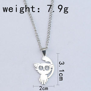 Collar con Colgante de Gato <span class=keywords><strong>Daijin</strong></span> de Moda para Mujeres y Hombres, Joyería de Acero de Anime <span class=keywords><strong>Suzume</strong></span> No Tojimari, Nuevo Adorno de Cosplay para Parejas - Product Image 6
