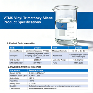 Matière première pour tuyaux de chauffage par le sol : Triméthoxy silane <span class=keywords><strong>vinyle</strong></span> CAS 2768-02-7 - Product Image 1