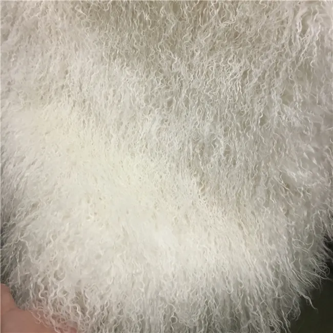 Alfombras largas de piel de lana de cordero tibetano caliente Alfombras de piel de oveja real