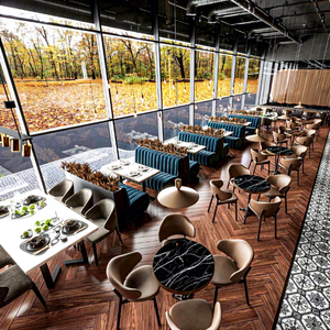 Mingmeng Bibo - Juego de Muebles Modernos de Madera Maciza para Restaurante Comercial, con Asientos de Cabina, Mesa y Sillas para Hotel o Cafetería - Product Image 3