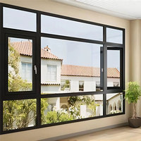 Fenêtre à battant en aluminium, double vitrage trempé, à rupture de pont thermique, sur mesure, installation facile pour maison, villa, appartement