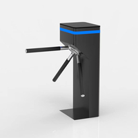 Portillon tournant ZECHENG ZC-S8 à trois rouleaux bidirectionnel avec lecteur de carte, fonction anti-pincement, en acier inoxydable SUS304