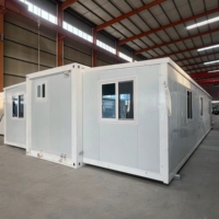 Maison conteneur préfabriquée moderne, mobile et extensible, résistante aux ouragans, 40 pieds x 20 pieds, 4 chambres, structure en acier préfabriquée, maison portable