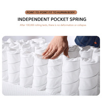 Matelas d'hôtel respirant à ressorts ensachés et mousse à mémoire de forme, ignifuge, pour un sommeil amélioré par le massage, compressé et roulé en boîte pour chambre à coucher