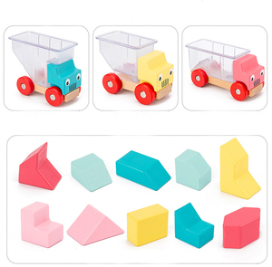 Gioco Educativo Prescolare per Bambini, Puzzle con <span class=keywords><strong>Blocchi</strong></span> di Legno <span class=keywords><strong>Colorati</strong></span>, Modellino di Camion in Scala 1:8 da Assemblare - Product Image 5