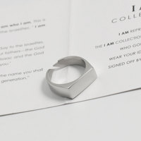 Benutzer definierte Edelstahl Schmuck Öffnung Design Rechteck Blank Siegel Gravierbare Ringe