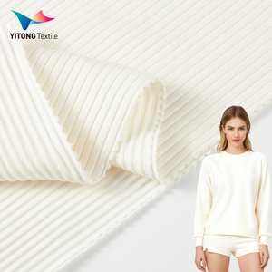 Tissu en <span class=keywords><strong>coton</strong></span> et élasthanne interlock côtelé 200 g/m² en gros, 95 % <span class=keywords><strong>coton</strong></span>, 5 % élasthanne, pour chemises à manches longues - Product Image 1