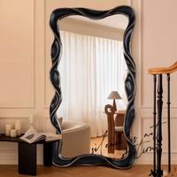 Miroir mural pleine longueur Art Déco de luxe européen 2025, tendance, couleur personnalisée, forme ondulée, décoration intérieure, salon