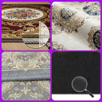 Tapis en velours polyester GHT Bohemian Square à poils ras, épaisseur moyenne, pour salon, canapé, chevet, couloir, salle de bain ; Idéal pour adolescents, livraison directe