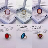 Vente chaude pas cher coupe coloré ZIRCON Alloyr anneau émail fiançailles coloré émail anneaux pour les femmes
