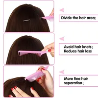 Peigne de coiffure professionnel à queue pointue en acier inoxydable et plastique, à dents larges, pour la séparation des cheveux, personnalisable, vente en gros, très demandé