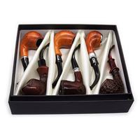 Coffret de 6 pipes à tabac en bois et résine, faites à la main, avec logo personnalisé, cadeaux artisanaux, finition laquée