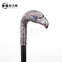 Bâton de marche aigle à tête longue avec plaque cachée auto-défense mode plaque de canne Halloween Cosplay Crosier Vampire bâton 93cm