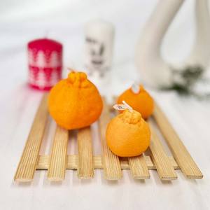 Moule en Silicone <span class=keywords><strong>pour</strong></span> fabrication de gâteau Fondant, outils de décoration, artisanat en argile fait à la main, grande bougie en forme d'orange - Product Image 4