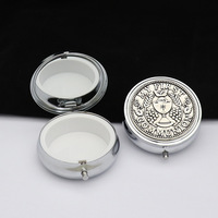 Chapelet religieux Boîte à bijoux en métal Style vintage Bonbons Miroir de maquillage Emballage Boîte cadeau transfrontalière Boîte à chapelet à motif carré