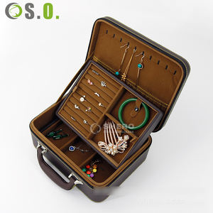 Boîte de rangement pour bijoux de luxe de haute qualité, boîte à bijoux de voyage, grande capacité, boîte à bijoux en cuir fonctionnelle avec poignée et serrure - Product Image 6