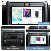 Autoradio Android Navifly DUDU 7 pour appuie-tête et tableau de bord, kit console 2K QLED, compatible caméra panoramique 360° pour Audi A4 2000-2009 (AU02)