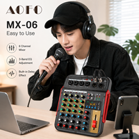 Console de mixage audio professionnelle 6 canaux avec Bluetooth, effets intégrés, construction métallique - Contrôleur DJ pour karaoké et scène live