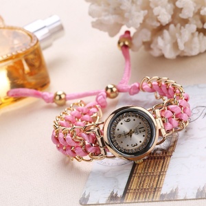 Montre créative pour femmes, bracelet en corde extensible tressée, vente en gros, livraison directe - Product Image 4