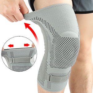 Genouillère <span class=keywords><strong>de</strong></span> sport en nylon pour la <span class=keywords><strong>randonnée</strong></span> et la course, protection du ménisque, genouillère à <span class=keywords><strong>compression</strong></span> avec sangle à ressort absorbant les chocs en silicone - Product Image 4