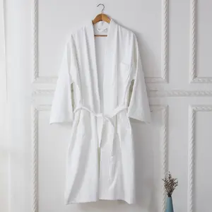 Beyaz pamuklu havlu bornoz beş yıldızlı otel fransız terry banyo havlusu gecelik özel logo unisex güzellik salonları elbise