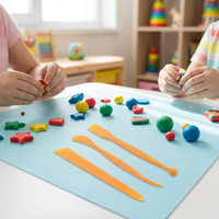 Kit d'outils de sculpture en argile KAIWEI 3 pièces en plastique et PET pour enfants et artistes, fournitures de modélisation