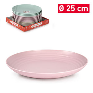 Piatto in Plastica Forte da 25 Cm, Colori Assortiti, Durevole e Riutilizzabile per Uso Domestico - Product Image 1
