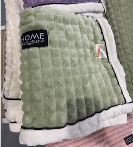 Tùy Chỉnh Mềm Chunky Màu Rắn Kiểm Tra Fluffy Chăn Ấm Ấm Cúng Dày Flannel Lông Cừu Chăn Ném Đôi Giường Bìa Cho Mùa Đông - Product Image 2