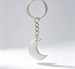 Silver Moon <b>Key</b> Chain Copper Metal Pendant Chain <b>Ring</b> <b>Accessory</b> Gift Souvenir - Product Image 3